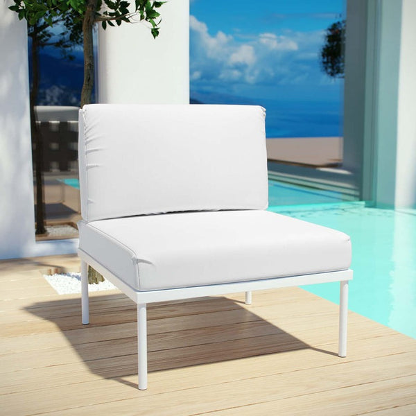 Aden Armless Outdoor Patio Aluminum Chair