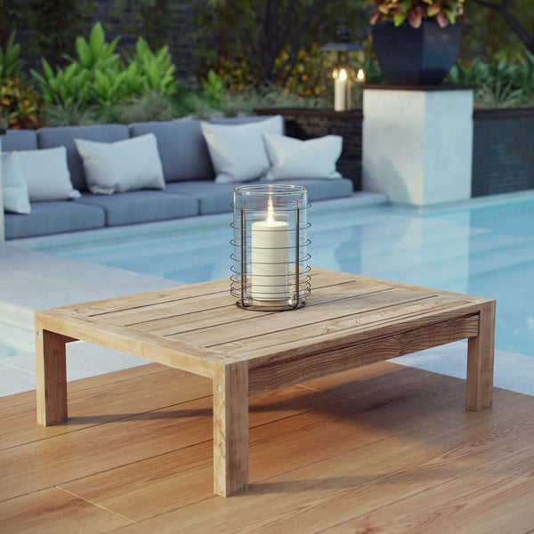 Arleth Outdoor Patio Wood Coffee Table
