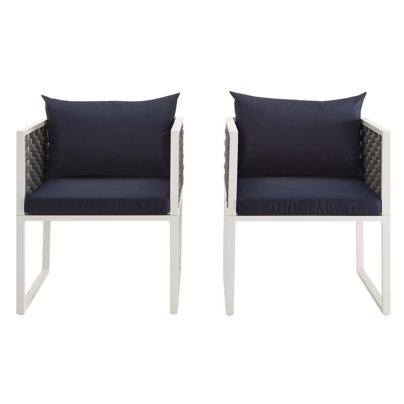 Emory Dining Armchair Outdoor Patio Aluminum Set of 2