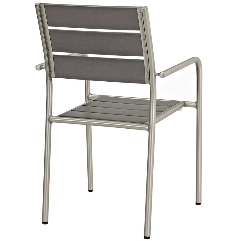 Aviana Outdoor Patio Aluminum Dining Rounded Armchair Set of 2