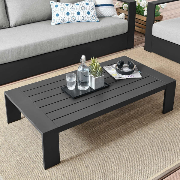 Lionel Outdoor Patio Powder-Coated Aluminum Coffee Table