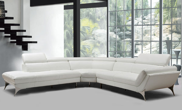 Pangea Oversized White Italian Leather Sectional