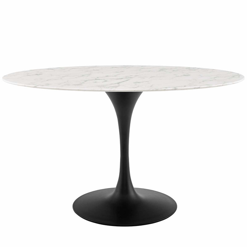 Ada 54" Oval Artificial Marble Dining Table