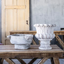 Hand-Carved Marble Flower Planter