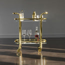 2-Tier Handsome Rolling Gold Bar Cart