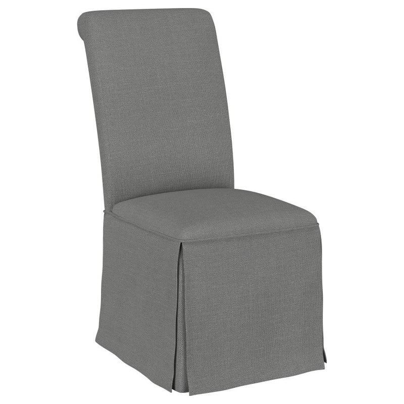 Shawna Light Grey Skirted Side Chair (Set of 2) by Relani Family Furniture