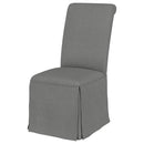 Shawna Light Grey Skirted Side Chair (Set of 2) by Relani Family Furniture