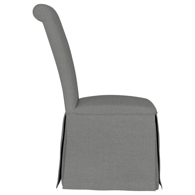 Shawna Light Grey Skirted Side Chair (Set of 2) by Relani Family Furniture