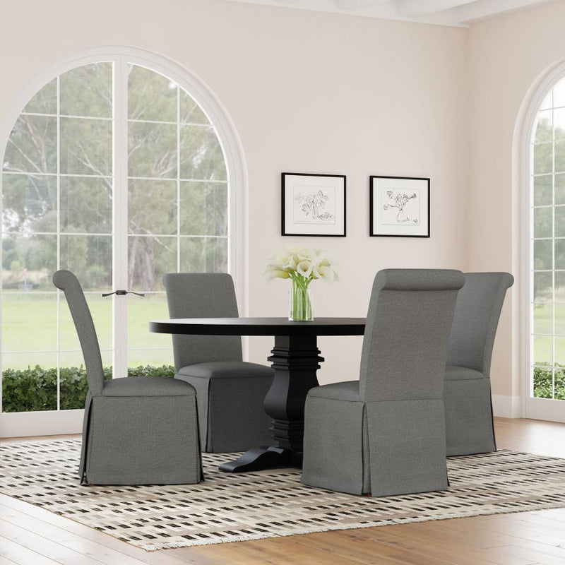 Shawna Light Grey Skirted Side Chair (Set of 2) by Relani Family Furniture