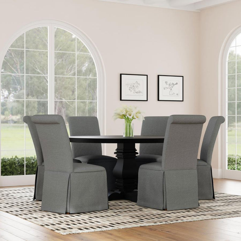 Shawna Light Grey Skirted Side Chair (Set of 2) by Relani Family Furniture
