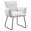Ackland Upholstered Dining Arm Chair Set (Light Grey) by Clayson Design