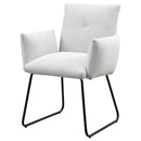 Ackland Upholstered Dining Arm Chair Set (Light Grey) by Clayson Design