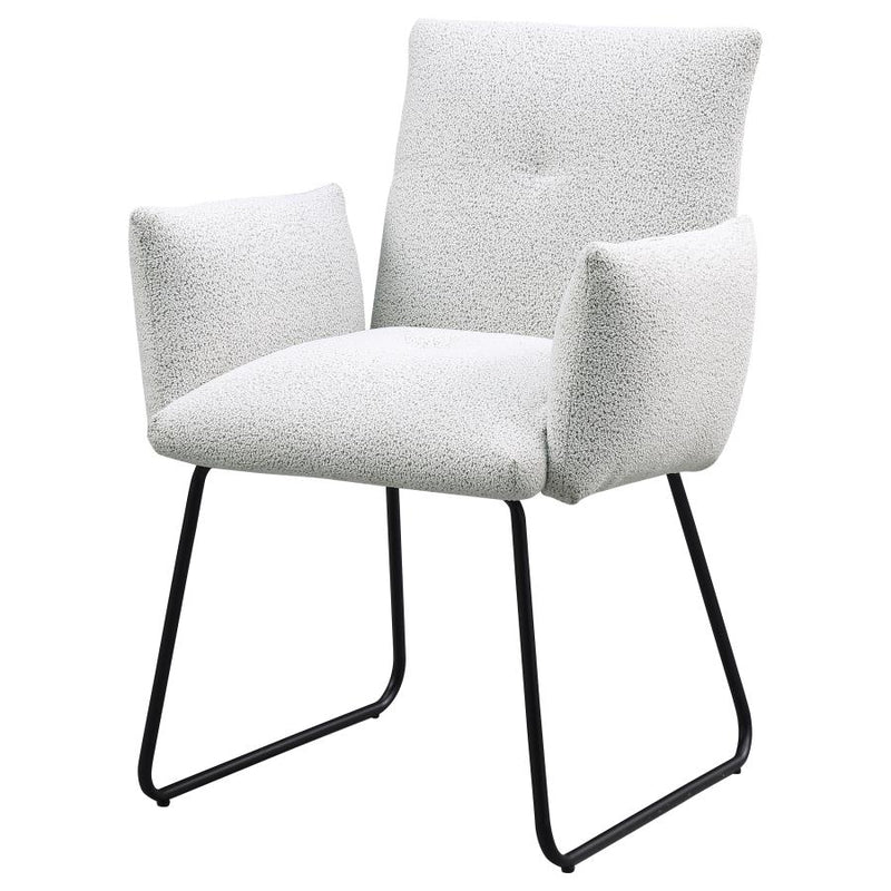Ackland Upholstered Dining Arm Chair Set (Light Grey) by Clayson Design