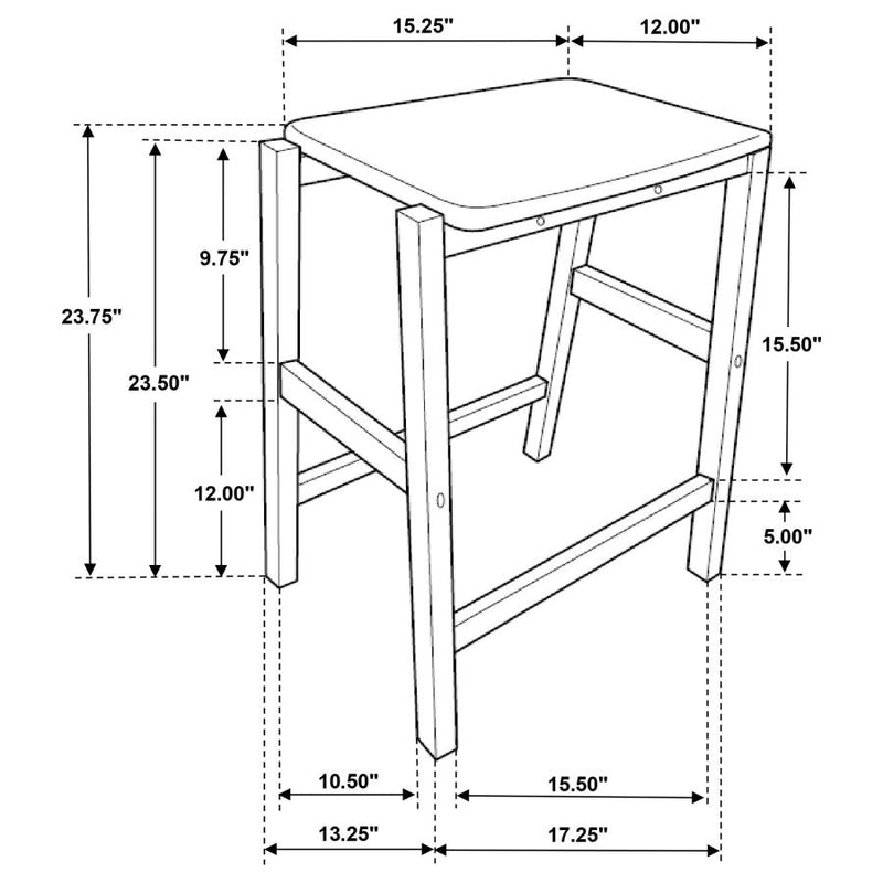 The Harper Backless Counter Stool (Set of 2) by Luxe Farmhouse