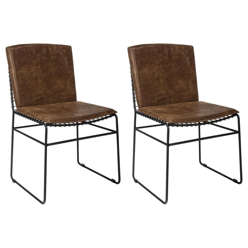 Abbott Metal Dining Side Chair – Set of 2 in Antique Brown by Clayson Design