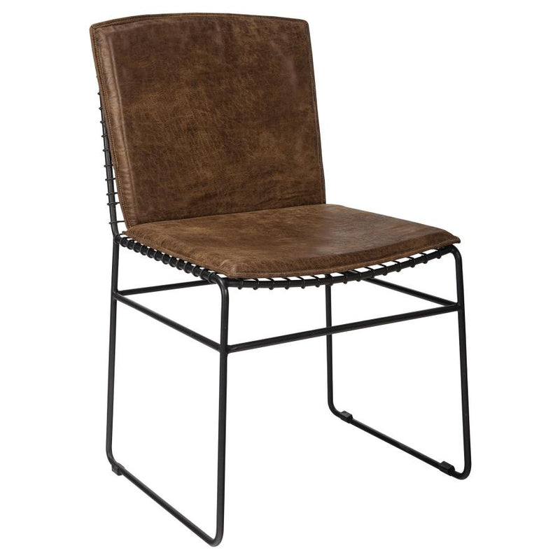 Abbott Metal Dining Side Chair – Set of 2 in Antique Brown by Clayson Design