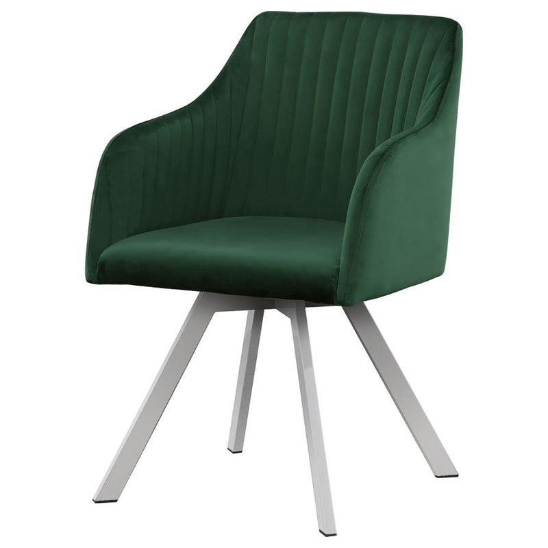 The Elowen Channel-Tufted Swivel Dining Chair by Clayson Design
