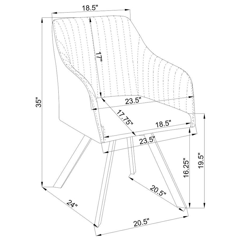 The Elowen Channel-Tufted Swivel Dining Chair by Clayson Design