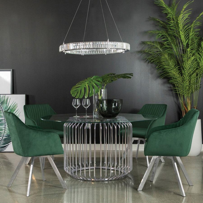 The Elowen Channel-Tufted Swivel Dining Chair by Clayson Design