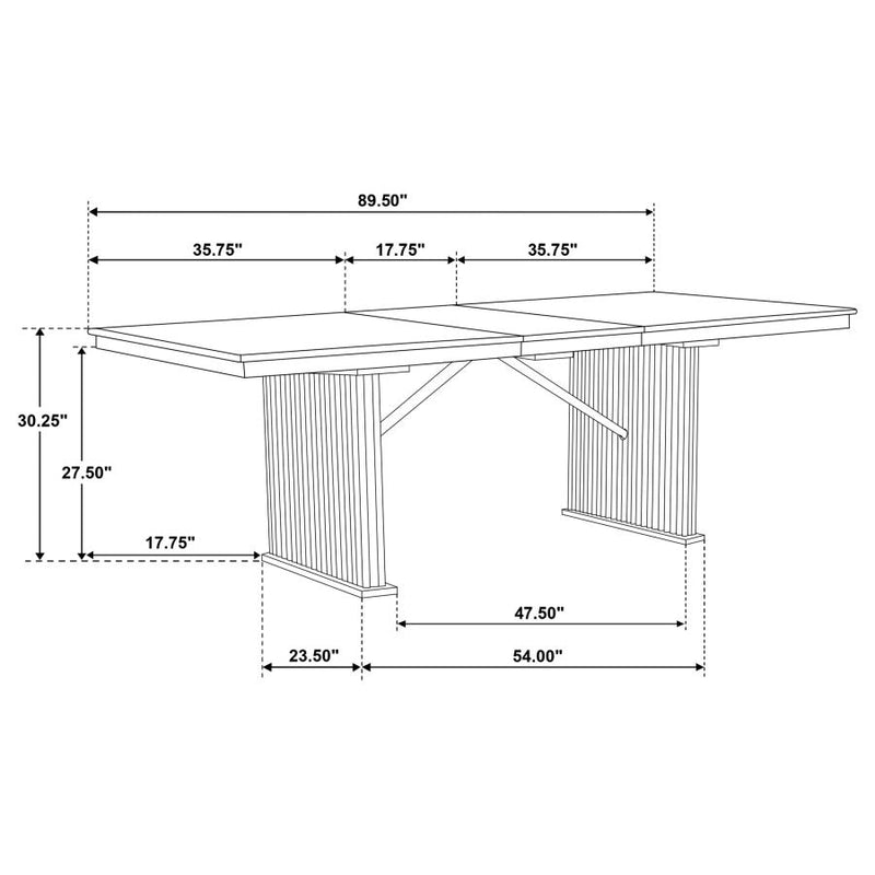 Marlowe Stately Wood Dining Table with Leaf Extension 71" > 89" long