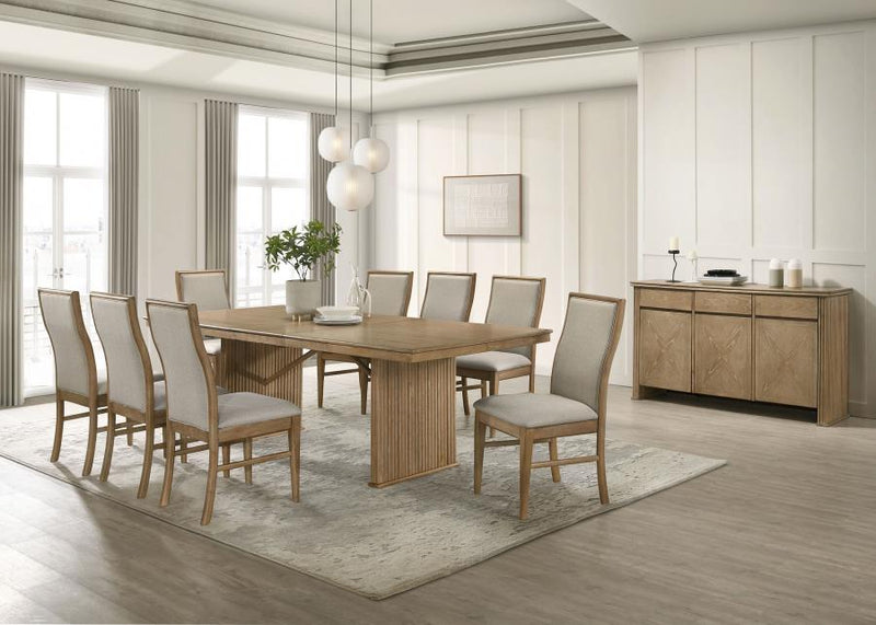 Marlowe Stately Wood Dining Table with Leaf Extension 71" > 89" long