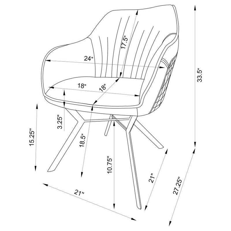 The Callista Two-Tone Dining Arm Chair Set by Clayson Design