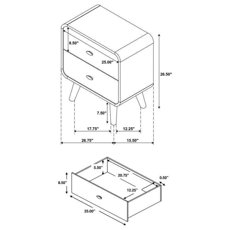 The Soren Mid-Century Nightstand by Clayson Design