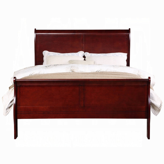 The Louis Petite Cherry Twin Sleigh Bed by Reylani Family Furniture