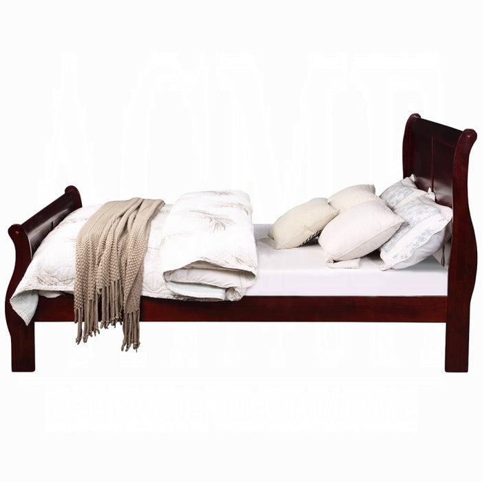 The Louis Petite Cherry Twin Sleigh Bed by Reylani Family Furniture