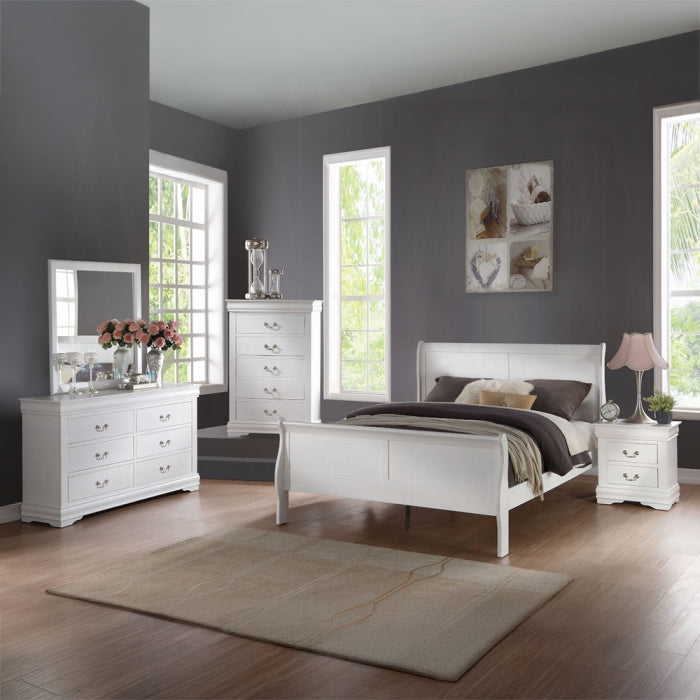 The Louis Luminis Eastern King Sleigh Bed by Reylani Family Furniture