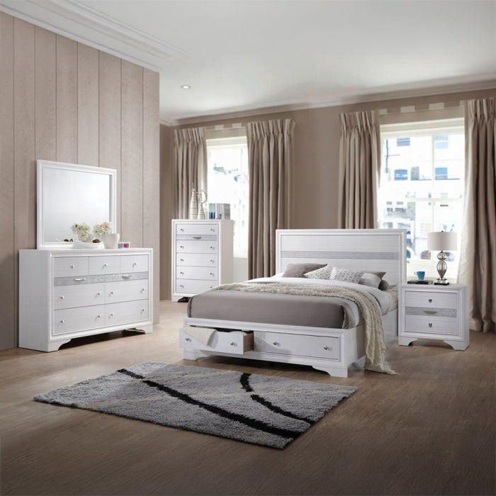 The Solvay White Storage Bed by Reylani Family Furniture