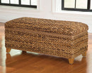 The Delara Woven Storage Bench by Clayson Design