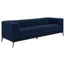 The Chalet Channel-Tufted Velvet Sofa by Clayson Design