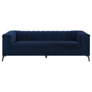 The Chalet Channel-Tufted Velvet Sofa by Clayson Design