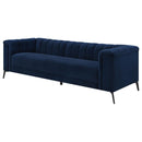 The Chalet Channel-Tufted Velvet Sofa by Clayson Design