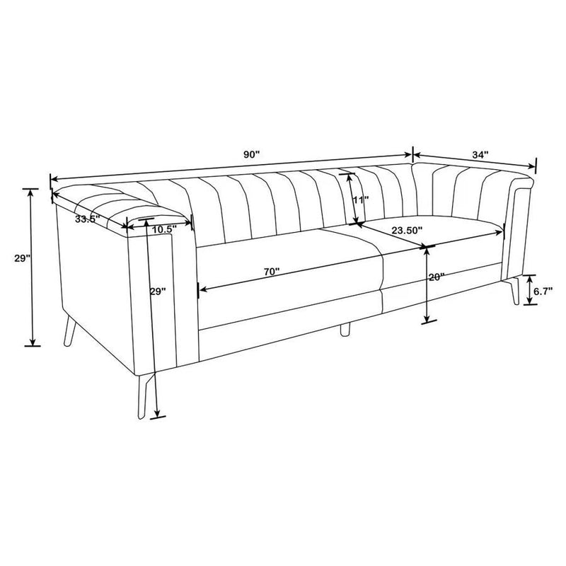 The Chalet Channel-Tufted Velvet Sofa by Clayson Design