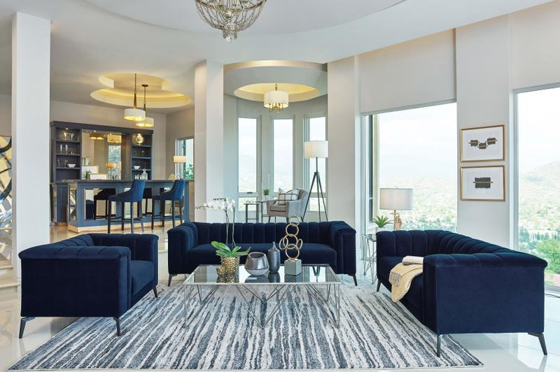The Chalet Channel-Tufted Velvet Sofa by Clayson Design