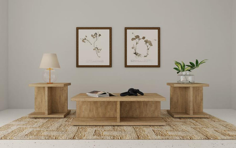 Cortona 3-Piece Mango Finish Coffee Table Set by Relani Family Furniture
