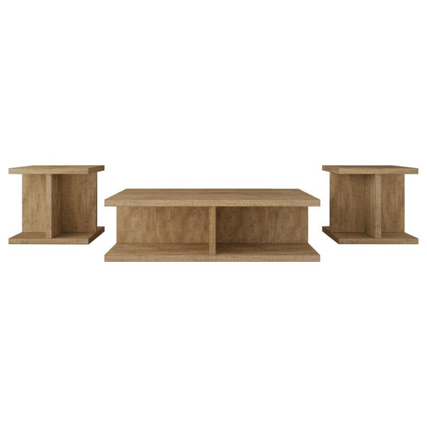 Cortona 3-Piece Mango Finish Coffee Table Set by Relani Family Furniture