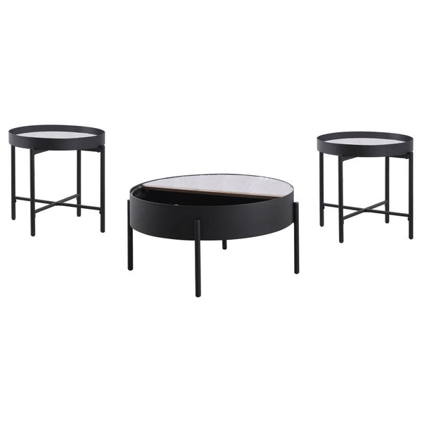 Ozella Round Storage Coffee Table Set by Relani Family Furniture