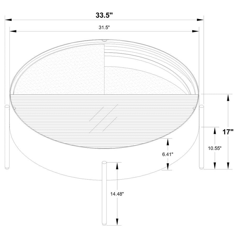 Ozella Round Storage Coffee Table Set by Relani Family Furniture