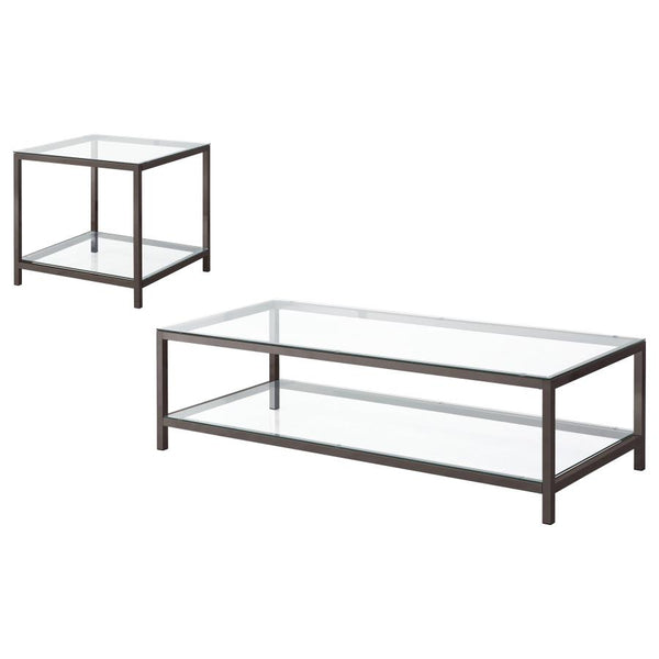 Trini 2-Piece Coffee & End Table Set – Black Nickel by Clayson Design