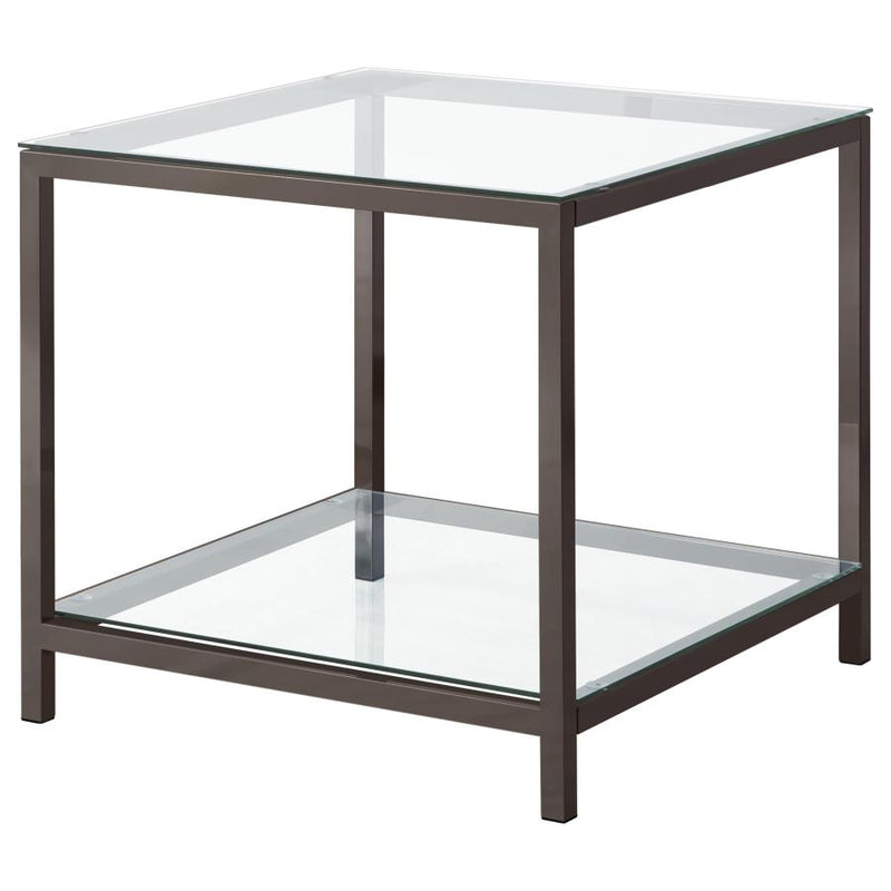 Trini 2-Piece Coffee & End Table Set – Black Nickel by Clayson Design