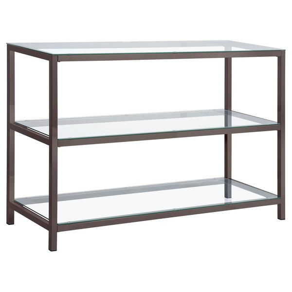 The Veyra Contemporary Glass Console Table by Clayson Design