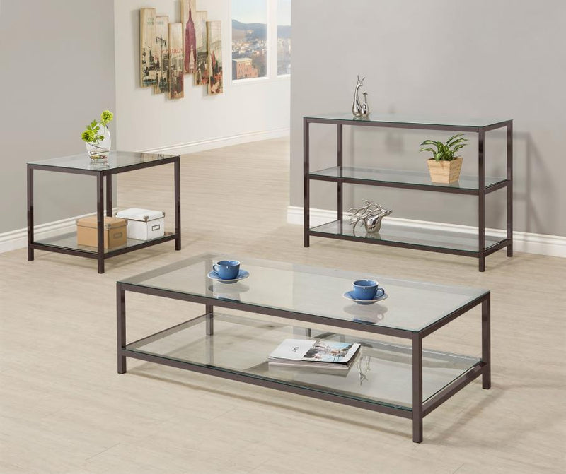 The Veyra Contemporary Glass Console Table by Clayson Design