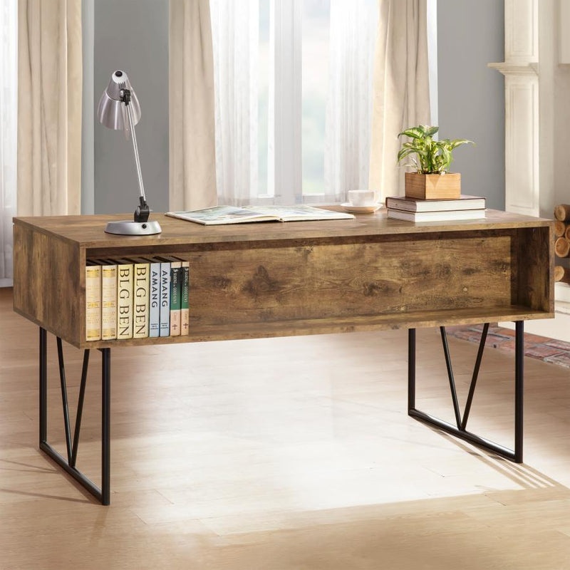 The Ellery 4-Drawer Rustic Writing Desk by Relani Family Furniture
