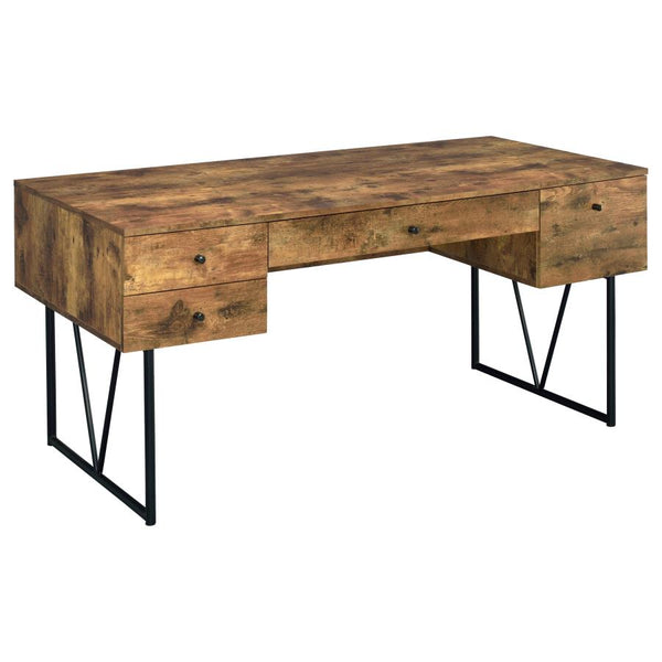 The Ellery 4-Drawer Rustic Writing Desk by Relani Family Furniture