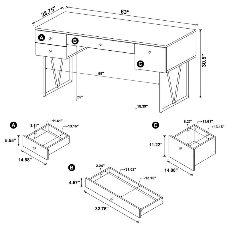 The Ellery 4-Drawer Rustic Writing Desk by Relani Family Furniture