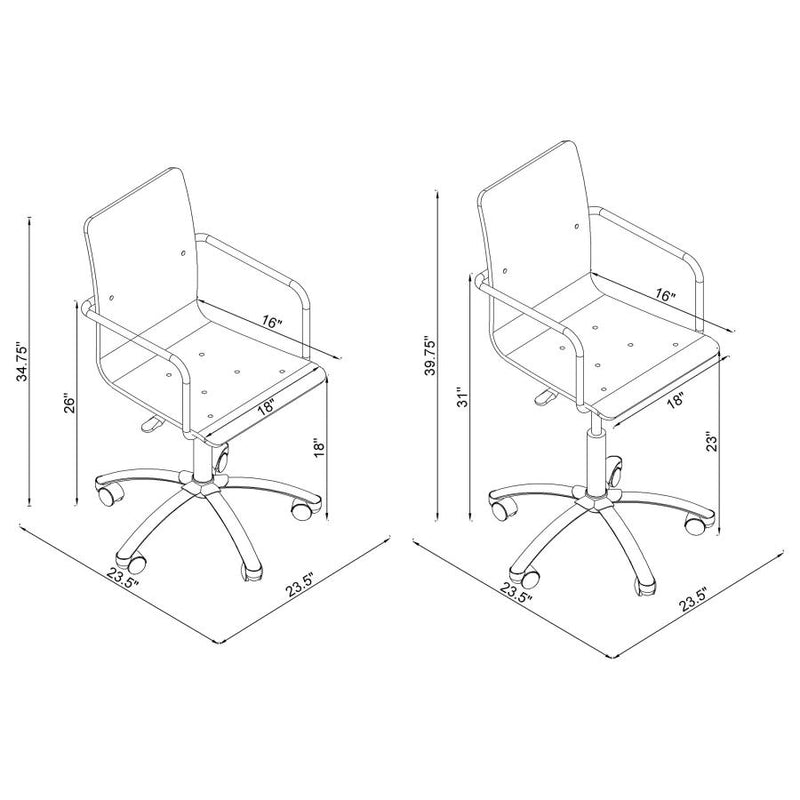 The Lucent Rise Adjustable Acrylic Office Chair by Soho Furnishings