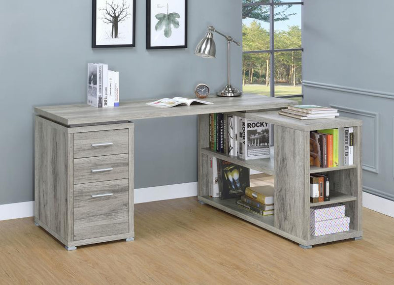 The Valen Driftwood L-Shape Desk by Clayson Design